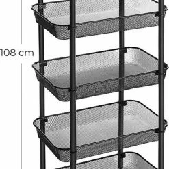 Groothandel ❤️ IN-HOMEXL IN.HOMEXL Dole Serveerwagen - Keukentrolley Op Wieltjes - Keuken Organizer - Kantoor - Badkamer - Zwart - 41 X 32.5 X 108cm 🔥 -Bosch verkoop 396x840 1