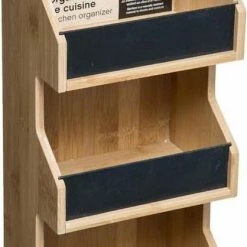 Beste Verkoop 🧨 Merkloos Decopatent® 3 Laags Keuken Opbergrek - Staand Rek 3 Etages - Keukenrek - Bamboe Hout - Etagere Rek - Kruidenrek - Keuken Organizer 🎉
