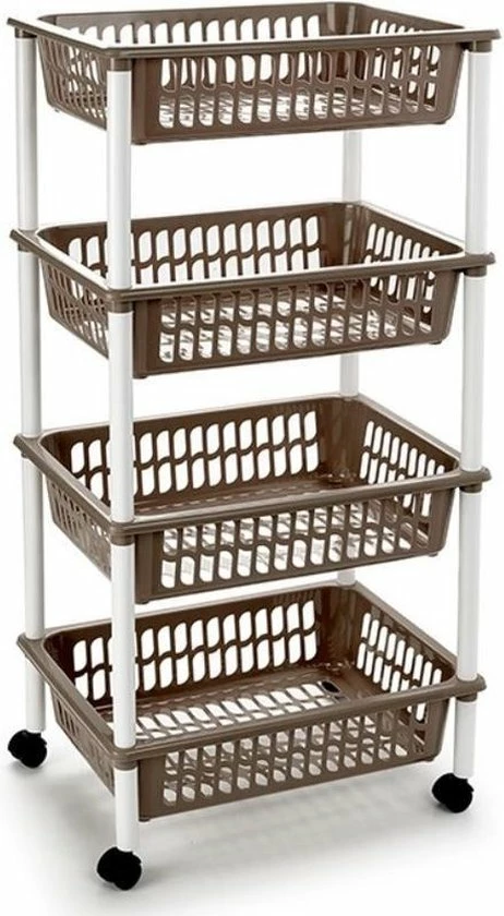 Uitgang π Forte Plastics Taupe Opberg Trolley/roltafel Met 4 Manden 40 X 50 X 85 Cm - Etagewagentje/karretje Met Opbergkratten π 1 Uitgang π Forte Plastics Taupe Opberg Trolley/roltafel Met 4 Manden 40 X 50 X 85 Cm - Etagewagentje/karretje Met Opbergkratten π