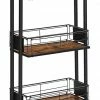 Beste deal 👏 Songmics VASAGLE Serving Trolley, Kitchen Trolley, Wheeled Kitchen Shelf, Trolley With 3 Levels, Wheels 360° Rotatable For Kitchen, Dining Room, Living Room, Home Office, Vintage Brown-black LRC031B01 🎁