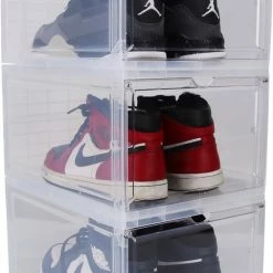 Groothandel ⌛ Round Limited® 👟 Shoezebs Limited® Schoenenbox | Schoenenopbergers | Schoenen | Schoenenrek | Schoenenkast | Schoenenopbergen | Wit | Zwart | Transparant | 1 Stuk 👍