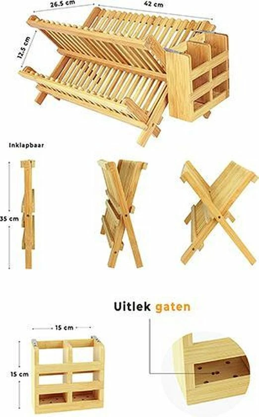 Beste Pirce π Hands Of Love Afdruiprek Met Bestekbakje Met 2 Microvezeldoekjes - Druiprek - Opvouwbaar Afwasrek - Bamboe Hout β€οΈ 7 Beste Pirce π Hands Of Love Afdruiprek Met Bestekbakje Met 2 Microvezeldoekjes - Druiprek - Opvouwbaar Afwasrek - Bamboe Hout β€οΈ - Afbeelding 7