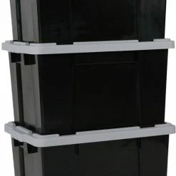 Top 10 ❤️ IRIS Ohyama Powerbox Opbergbox - 68L - Kunststof - Zwart/Grijs - Set Van 3 🌟