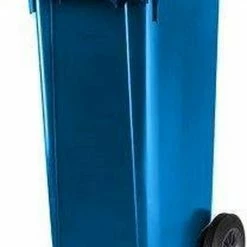 Coupon 👏 Merkloos Kliko Kunststof Afval Rolcontainer Mini Container - 120 L - Blauw 👏