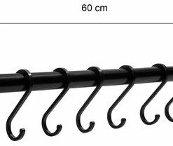 Coupon 🥰 QUVIO Muurbeugel Met Haken Voor In De Keuken / Om Spatels, Soeplepels Of Messen Aan Te Hangen / Handdoekenrek / Ophangrek / Ophanghaken / Wandhaken - Zwart 🔔 -Bosch verkoop 550x208 1