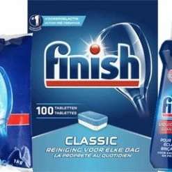 Uitgang 🎉 Finish Starter Pack Voor De Vaatwasser - Vaatwaszout + Glansspoelmiddel + Vaatwasmiddel + Machinereiniger In Een Doos 🛒