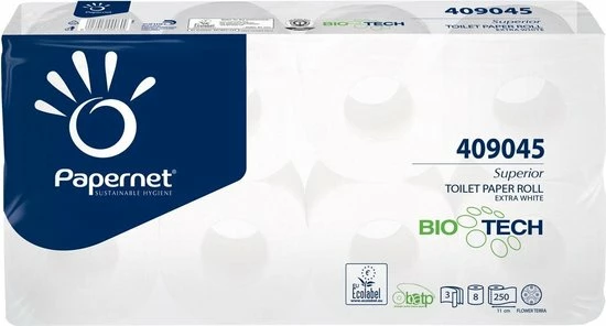 Nieuw β Papernet Toiletpapier Superior 3-laags 250 Vellen Pak Van 8 Rollen π 1 Nieuw β Papernet Toiletpapier Superior 3-laags 250 Vellen Pak Van 8 Rollen π