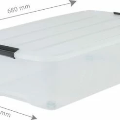 Goedkoopste 😉 Iris Ohyama Topbox Rollerbox Onder-Het-Bed Opbergbox Met Wielen- 40 L - Kunststof - Transparant - Set Van 2 ⌛ -Bosch verkoop 550x312