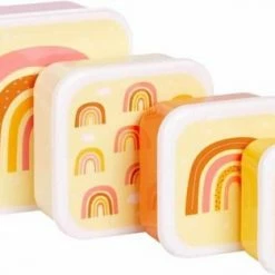 Uitgang 👍 Lunch & Snack Box Set Van 4: Regenbogen | A Little Lovely Company 🔔 -Bosch verkoop 550x313 1