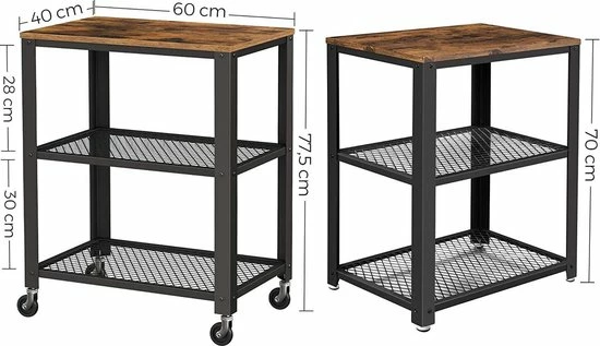 Beste recensies van 😉 Merkloos Serveerwagen, Keukentrolley, Trolley, Keukenplank Op 4 Wielen, Stalen Frame, 3 Planken, Voor Keuken En Woonkamer, Industrieel Design, Vintage Bruinzwart LRC78X 🎉 2 Beste recensies van 😉 Merkloos Serveerwagen, Keukentrolley, Trolley, Keukenplank Op 4 Wielen, Stalen Frame, 3 Planken, Voor Keuken En Woonkamer, Industrieel Design, Vintage Bruinzwart LRC78X 🎉 - Afbeelding 2