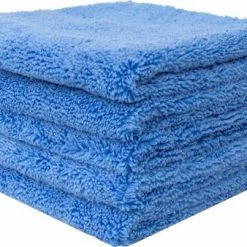 Flash-uitverkoop 🥰 Merkloos Microvezel Doeken Super Zacht - 5-PACK / 5 Stuks - 40x40cm - Blauw - Pluche Plush Microfiber Microvezeldoekjes Microvezeldoeken Doekjes - Edgeless - Auto Car Cleaning & Detailing 👏