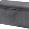 Korting 🤩 Merkloos Opbergpoef XL - Handig Opberg Ruimte - Luxe Velvet Opbergpoef XL -GRIJS (76 X 38 X 38CM) ⭐
