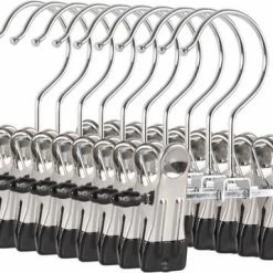 Uitgang 🌟 Eleganca Luxe Baby Broekhangers 10 Stuks - Multifunctionele Babykleerhangertjes - Laarzenhanger Met Knijpers - Ophangen Van Babybroekjes, Rokken En Laarzen - 13x12x1,8 Cm 🌟