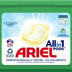 Hete verkoop 😀 6x Ariel All-in-1 Pods Wasmiddelcapsules Sensitive 14 Stuks 😉