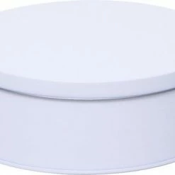 Coupon 🔔 Merkloos Wit Rond Koekblik Opbergblik/bewaarblik 18 Cm - Witte Voorraadblikken/koekblikken - Snoeptrommels/koektrommels 🎁