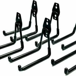 Promo 👍 JAP Ophanghaken - Extra Stevig - Inclusief Schroeven - Fiets, Ladder, (tuin) Gereedschap Etc. - Set Van 6 Muurhaken - Zwart 🎉