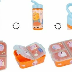 Flash-uitverkoop ⭐ Peppa Pig - Broodtrommel - Lunchbox - Multi Compartimenten - Pop-up Drinkbeker - BPA Vrij ✔️