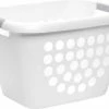 Goedkoopste 🎉 LaundrySpecialist® Praktische Wasmand 45x33 Cm – Ca. 28l Inhoud - Wit 🔔