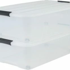 Goedkoopste 😉 Iris Ohyama Topbox Rollerbox Onder-Het-Bed Opbergbox Met Wielen- 40 L - Kunststof - Transparant - Set Van 2 ⌛