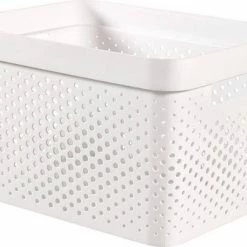 Beste Pirce ⭐ Curver Infinity Recycled Dots Opbergbox 17L - Wit 😍