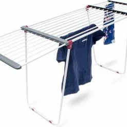 Kopen 😉 Relaxdays Droogrek Staal - Uitschuifbaar Wasrek - H X B X D: Ca. 91 X 63 X 199 Cm - Wit ⭐