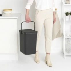 Hete verkoop 😍 Brabantia Sort & Go Prullenbak - 25 L - Dark Grey ❤️ -Bosch verkoop 550x412 100