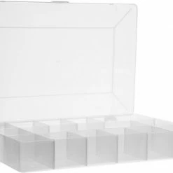 Kopen 🎁 Five® Plastic Opbergbox Met Vakjes - Transparant - Sorteervakken, Stapelbaar, Met Deksel - Large (27 X 19 X 4 Cm) 🧨
