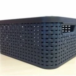 Groothandel 🎉 Curver Style Mand S - 6L - Antraciet Met Deksel 😉