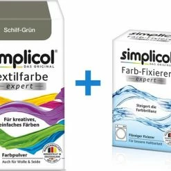 Gloednieuw 🌟 Simplicol Textielverf Expert Met Color Fixer - Textielverf Voor Wasmachine Of Handwas - Riet Groen 👏