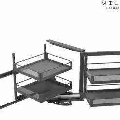 Flash-uitverkoop 😍 Milano Luxurious® Magic Corner - Hoek Keukenkast Organizer- Uitschuiflades - 4 Plateaus, 2 Levels - 48 X 87 X 58 Cm - Deurbreedte 40 Cm – Antraciet 🛒 -Bosch verkoop 550x414 3