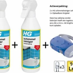 Begroting ✔️ HG Schimmelreiniger Schuimspray- 2 Stuks + Knijpkat/Zaklamp 👏