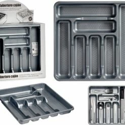 Hete verkoop 🛒 Arte R Kunststof Bestekbak/bestekhouder 7-vaks Grijs 42 X 39 Cm - Keukenlade/besteklade Inzetbakken 🧨 -Bosch verkoop 550x436 2