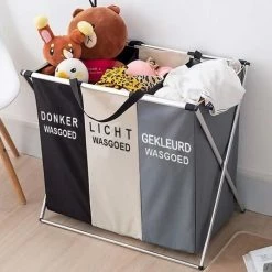 Top 10 🔥 PolarFeet Wassorteerder 3 Vakken Wasmand - Nederlands Opdrukking - 63.5x38x58.5CM - 90 Liter - Duurzaam Materiaal 🔔 -Bosch verkoop 550x452