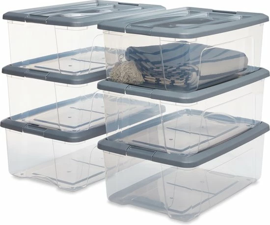 Hete verkoop β IRIS OHYAMA IRIS New Topbox Opbergbox - 30L - Kunststof - Transparant/Zilvergrijs - Set Van 6 π 5 Hete verkoop β IRIS OHYAMA IRIS New Topbox Opbergbox - 30L - Kunststof - Transparant/Zilvergrijs - Set Van 6 π - Afbeelding 5