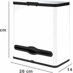 Korting 🛒 Stangvollby Vallvik Prullenbak – 4 Liter – Keukenrol Dispenser – Wit – RVS - Ophangbare Vuilbak - Afvalscheiding - Uitneembare Binnenemmer – Inbouw Vuilnisbak – Keuken Afvalemmer – Ruimtebesparend – Staand - Ophangen – Keukenrol Houder – GFT Bakje 😉 -Bosch verkoop 550x462 5