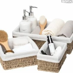 Beste recensies van π ESSIBLE Set Van 3 Stuks - Luxe Manden - Opbergmand - Geweven - Decoratieve - Handgemaakte - Rechthoekige - Manden - Katoen - Riet β