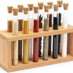 Coupon 💯 Reageerbuisjes Kruidenrek Set Van 12 Van Joy Kitchen | Reageerbuisjes Glas | Kruiden Houder | Kruiden Organizer | Kruidenpotjes | Kruidenrek Staand | Houten Decoratie | Keuken Organizers 💯