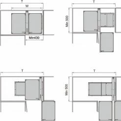 Flash-uitverkoop 😍 Milano Luxurious® Magic Corner - Hoek Keukenkast Organizer- Uitschuiflades - 4 Plateaus, 2 Levels - 48 X 87 X 58 Cm - Deurbreedte 40 Cm – Antraciet 🛒 -Bosch verkoop 550x495 2