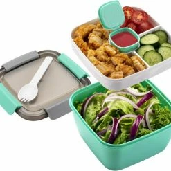 Aanbiedingen ❤️ Consumerce® Luxe Meerlaagse Lunchbox Met Vakjes Mintgroen – Lunchbox Volwassenen – Japanse Bento Box – Lunchbox Kinderen – Salade To Go – Brooddoos Volwassenen – Broodtrommel – Lunchtrommel – Salade Lunchbox – Saladebox – Salade Box ⭐