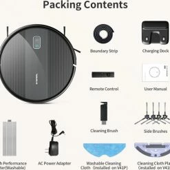 Korting 🔥 Sysperl V41 Robotstofzuiger - Zwart | Met Dweilfunctie + Afstandsbediening - Black Friday 2022 💯 -Bosch verkoop 550x505