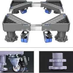 Hete verkoop ❤️ Merkloos STACK Wasmachine Verhoger | Witgoed Verhoger - Multitool - Trillingsdemper - Meubelroller - Meubeltransporter - Vaatwasser / Koelkast / Vriezer / Droger Ophoger - RVS Sokkel - Verstelbaar En Voorzien Van Wielen, Schokdempers En Waterpas 💯