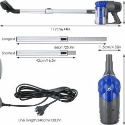 Nieuw 👏 Uten - Steelstofzuiger Met Snoer - Krachtige Zuigkracht - 0.8L Inhoud - Stofzuiger 3 In 1 - Flexibel - Voor，Tapijt，Huisdier Haren - Grijs/blauw 🛒 -Bosch verkoop 550x514 4