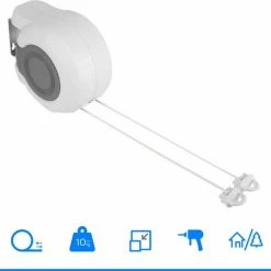 Top 10 🥰 Live Deals Sterke Waslijn Uittrekbaar 26 Meter | Waslijndraad | Roldrooglijn | Drooglijn Oprolbaar | Automatische Waslijn | Wasrek | Droogrek 💯 -Bosch verkoop 550x524 3