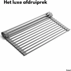 Beste Verkoop 🔔 Fain® Luxe Afdruiprek – Pannenonderzetter Hittenbestendig – Grijs Met RVS – 45 X 35 Cm – Afkoelrooster – Afdruiprek Voor Boven Gootsteen – Afdruiprek Oprolbaar – Afdruipmat – Afdruiprooster - Afdruiprek Metaal 👏 -Bosch verkoop 550x524 4