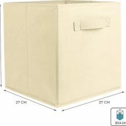 Korting 🌟 LifeGoods Kast Organizers - 6 Stuks - 20L - Textiel - Beige 🔥 -Bosch verkoop 550x525 1