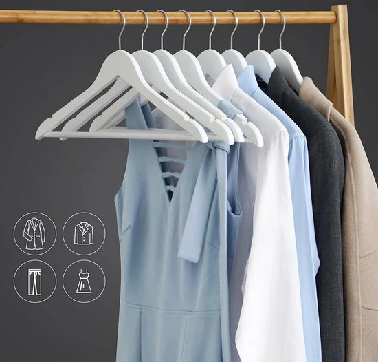 Gloednieuw โ ZaZa Home & Office ZAZA Home Houten Kleerhanger, 10 Stuks, Met Rok Inkepingen En Broekspijpen, Draaibare Haak, Wit ๐ 2 Gloednieuw โ ZaZa Home & Office ZAZA Home Houten Kleerhanger, 10 Stuks, Met Rok Inkepingen En Broekspijpen, Draaibare Haak, Wit ๐ - Afbeelding 2