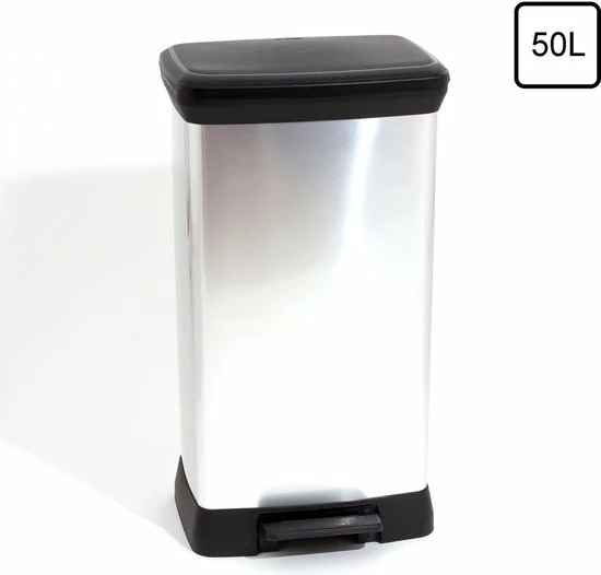 Goedkoop β€οΈ Curver Vuilnisbak Met Pedaal, Plastic, Inhoud: 50L- Zwart / Zilver π 5 Goedkoop β€οΈ Curver Vuilnisbak Met Pedaal, Plastic, Inhoud: 50L- Zwart / Zilver π - Afbeelding 5