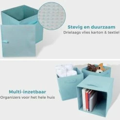 Coupon 🔔 LifeGoods Kast Organizers - 6 Stuks - 20L - Textiel - Blauw 🎁 -Bosch verkoop 550x528