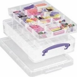 Beste deal 😉 Really Useful Boxes Really Useful Box Opbergdoos - Opbergbox Met Deksel 4 Liter - Inclusief Dividers - Transparant 😍 -Bosch verkoop 550x529 2