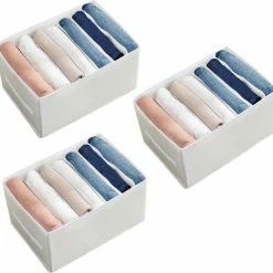 Uitgang ✔️ Flokoo Kleding Organizer - 3 Stuks - Wit/Wit - Opberger Voor Broeken, T-shirts, Overhemden En Topjes 🎉